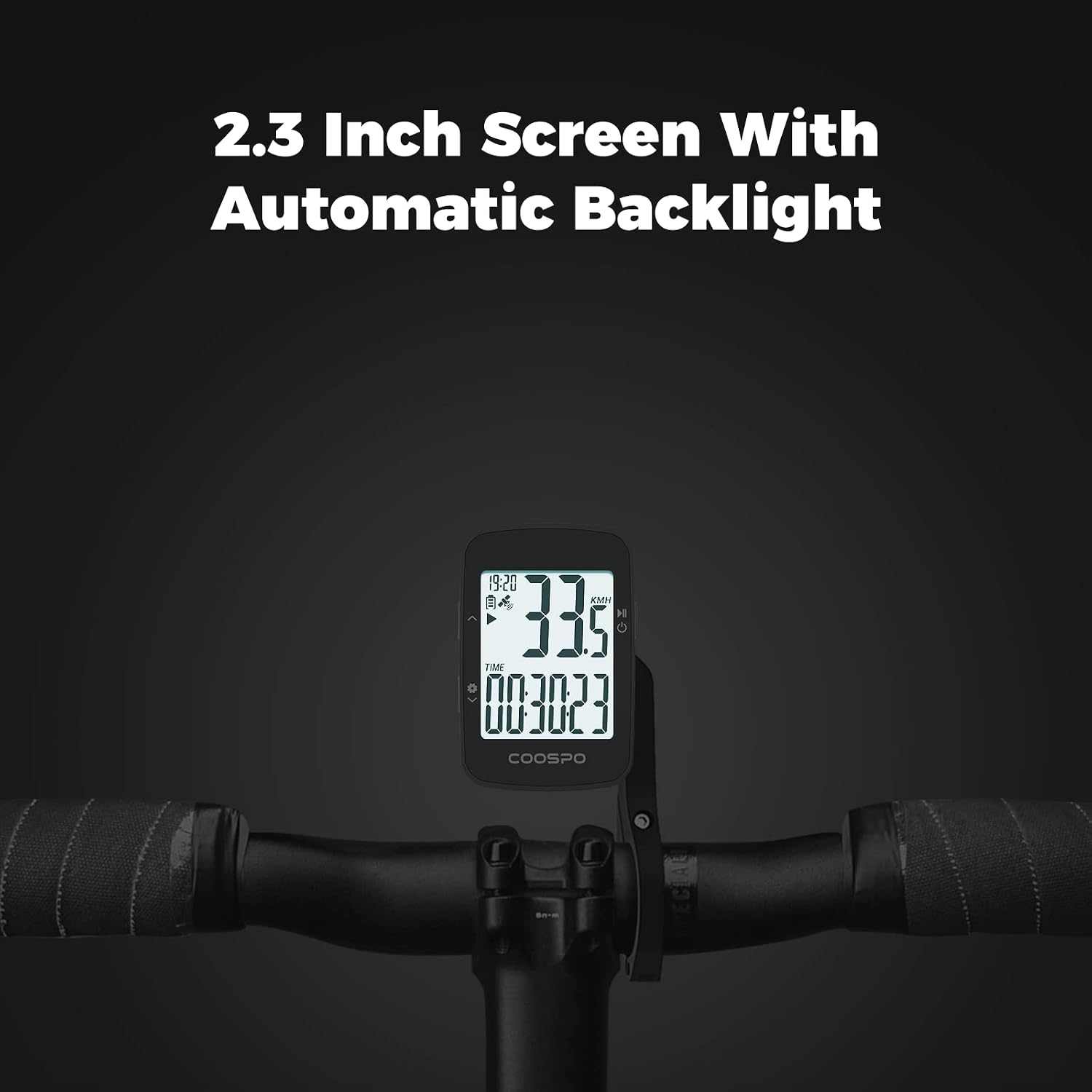 Detalle de COOSPO BC26 Bike Computer Wireless GPS with 2.3" Display and IPX7 Waterproofing