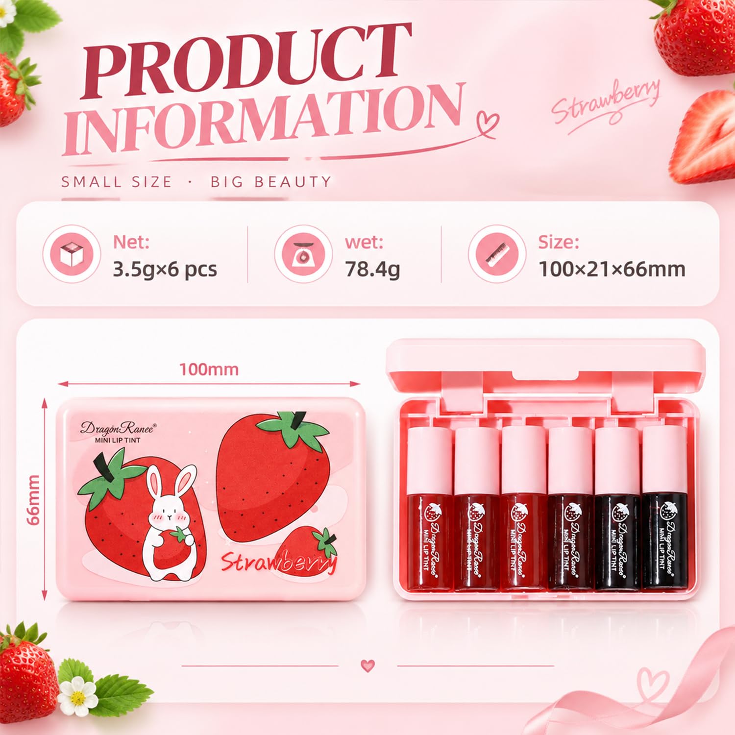 Thumbnail 6 de Lip Stain: 6 Colors Lip Tint Stain Mini Liquid Lipstick Set