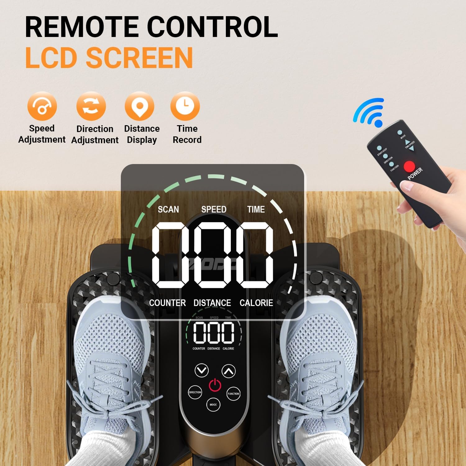 Detalle de TODO TUD-523 Under-Desk Elliptical with Remote, 12 Speeds and 12 Modes
