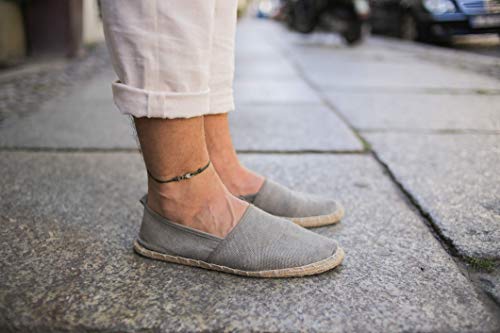 Detalle de Made by Nami Dünnes Wickel-Fußband für Herren & Damen – Grün Gold, wasserfest und verstellbar