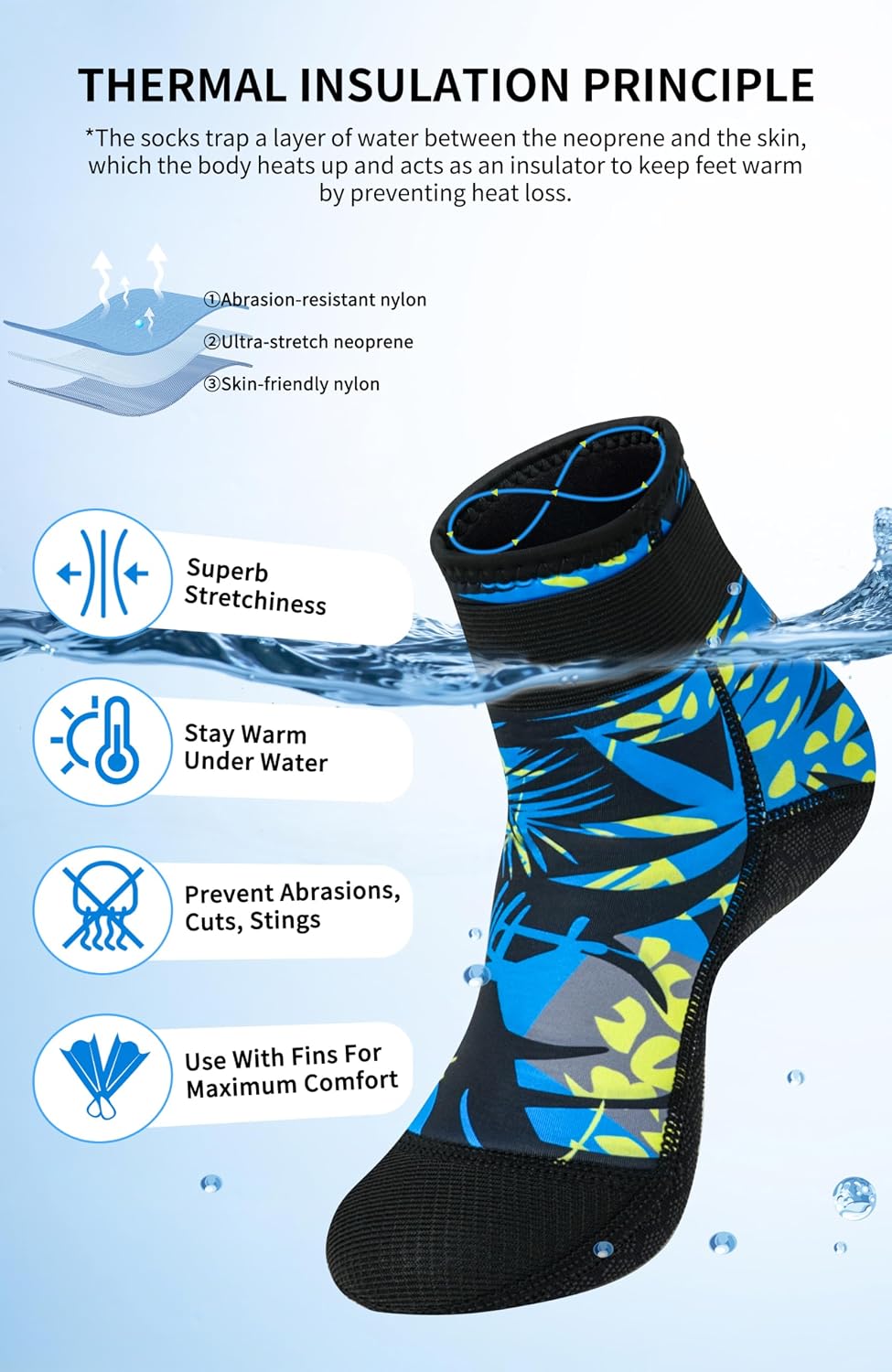 Thumbnail 3 de Yikayin 3mm Neoprene Socks for Water Sports: Comfort, Grip and Protection