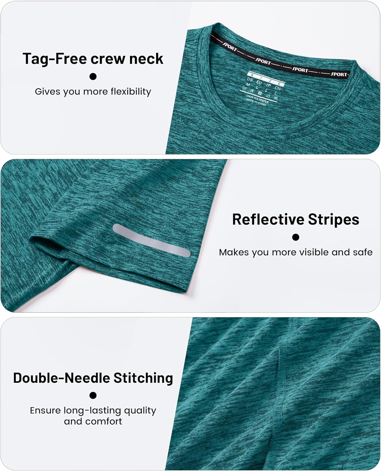 Thumbnail 5 de MAGCOMSEN men’s gym, running and training quick-dry T-shirt (polyester, short sleeve)