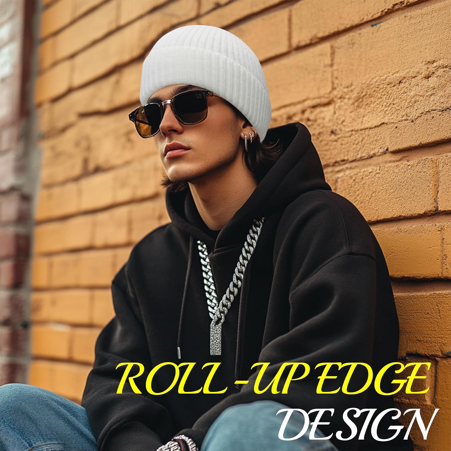 Detalle de PFFY Fisherman Beanie with Roll-Up Cuff
