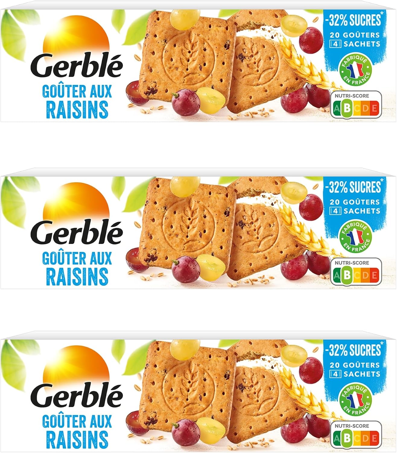 Detalle de GERBLÉ Goûters aux Pépites de Chocolat – Réduit en Sucres, Sans Huile de Palme, Lot de 12 (12 biscuits, 250 g)