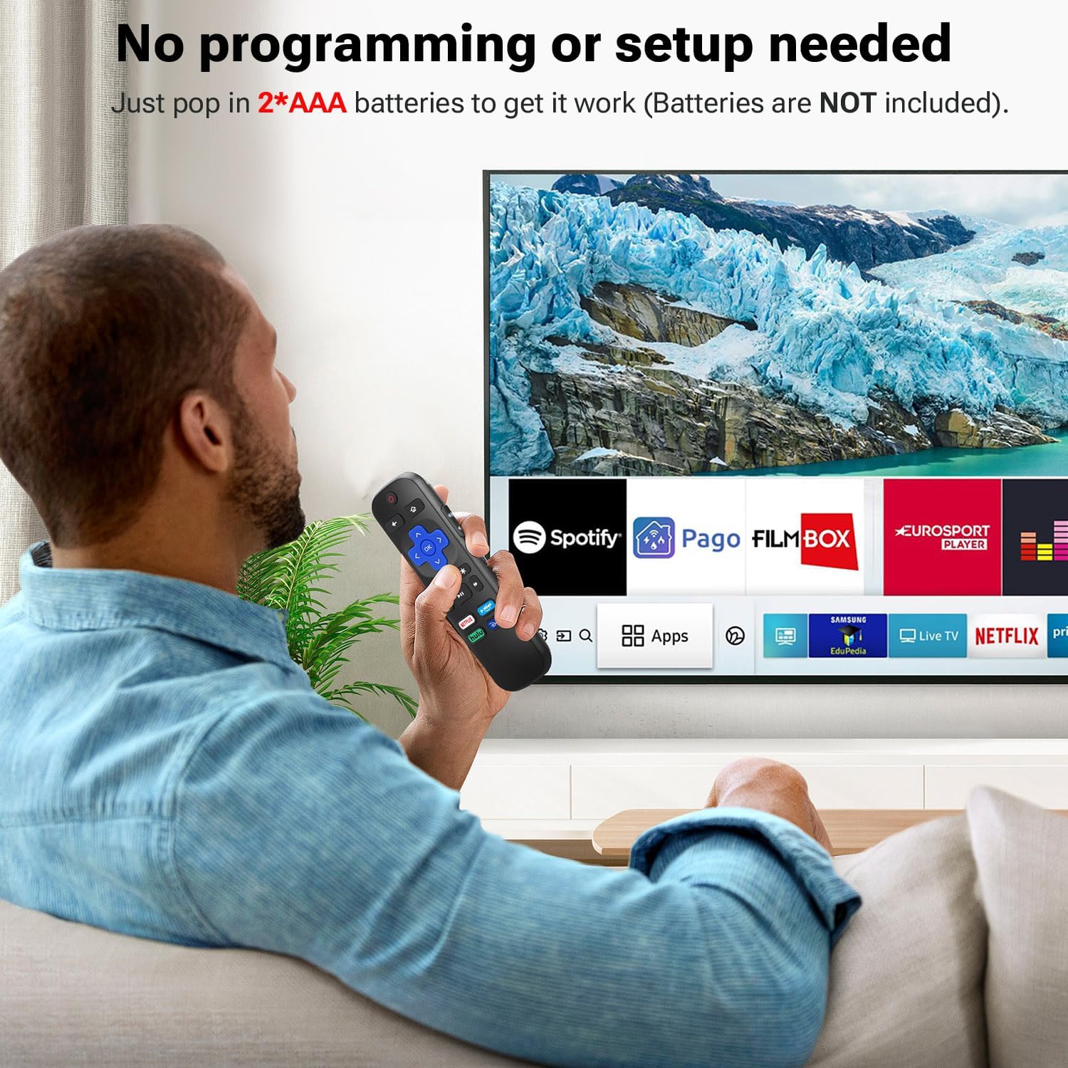 Thumbnail 3 de For Roku TV Remote Control Replacement (Compatible with TCL/Hisense/Onn/Insignia/Sharp/Roku TVs)