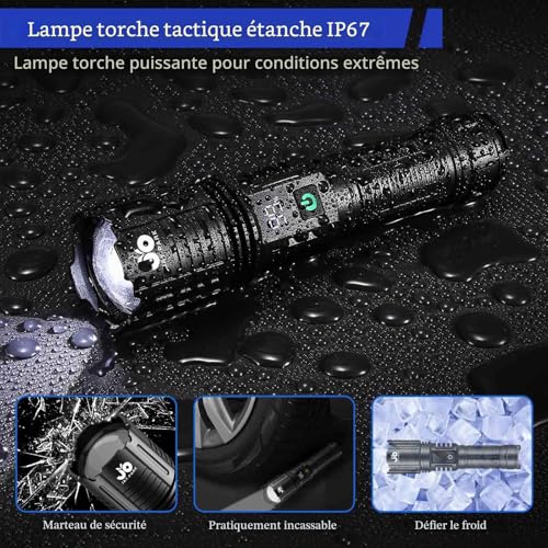 Thumbnail 6 de Lampe Torche LED Ultra Puissante Jay-PARK F88: 1 000 000 lm, IP67, 5000 mAh