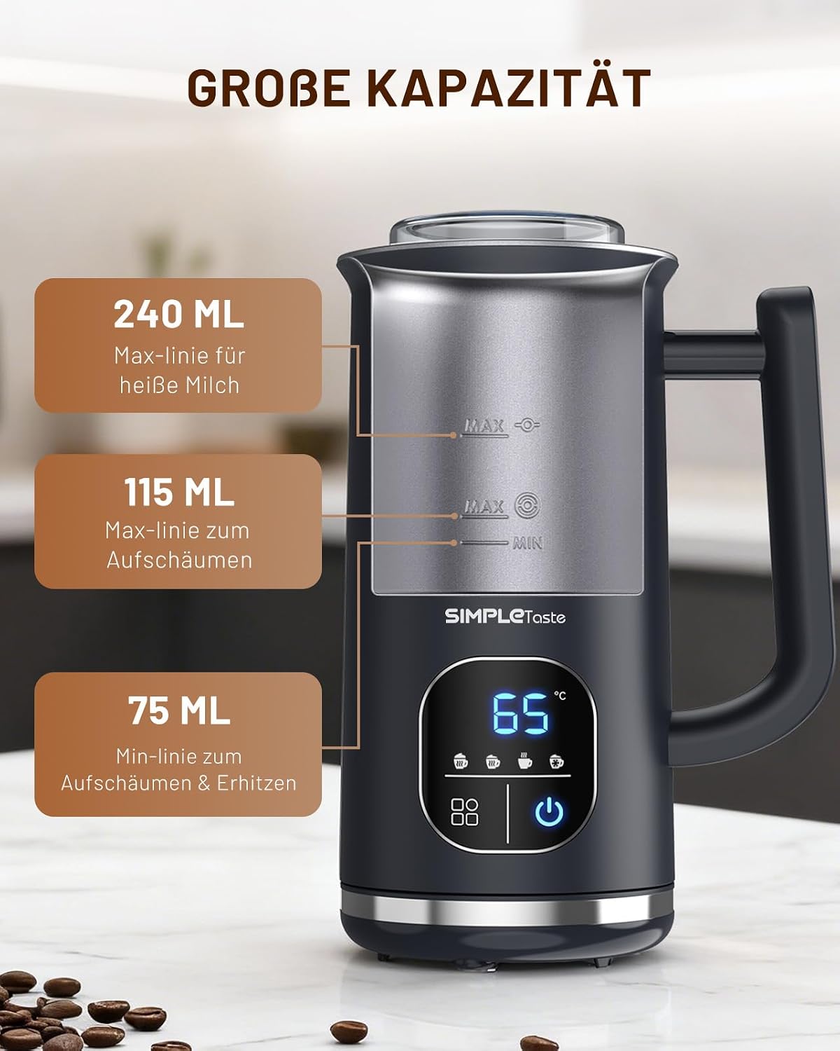 Thumbnail 3 de SIMPLETASTE Milchaufschäumer Elektrisch 4-in-1