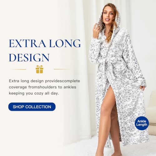 Thumbnail 9 de RONGTAI Womens Dressing Gown Fleece Plush Warm Long Robe