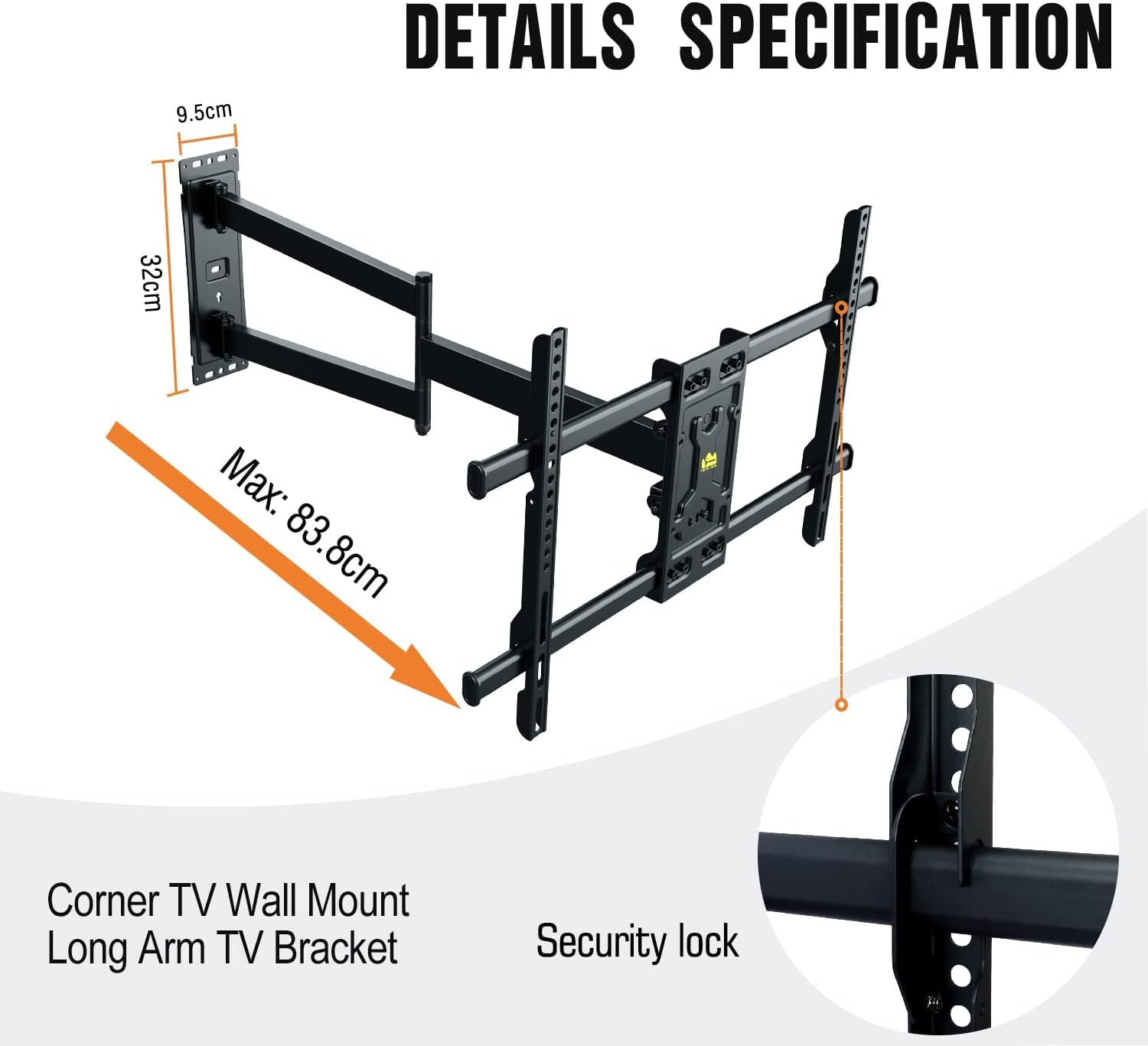Detalle 2 de FORGING MOUNT Long Reach TV Wall Bracket 820mm
