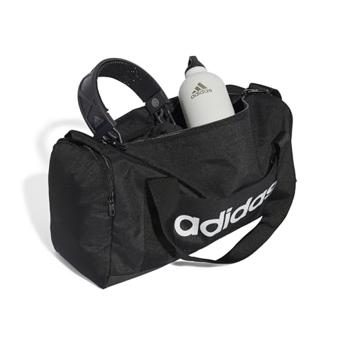 Detalle de Adidas Essentials Linear Duffel Bag Unisex XS – Black/White, 12,5 L