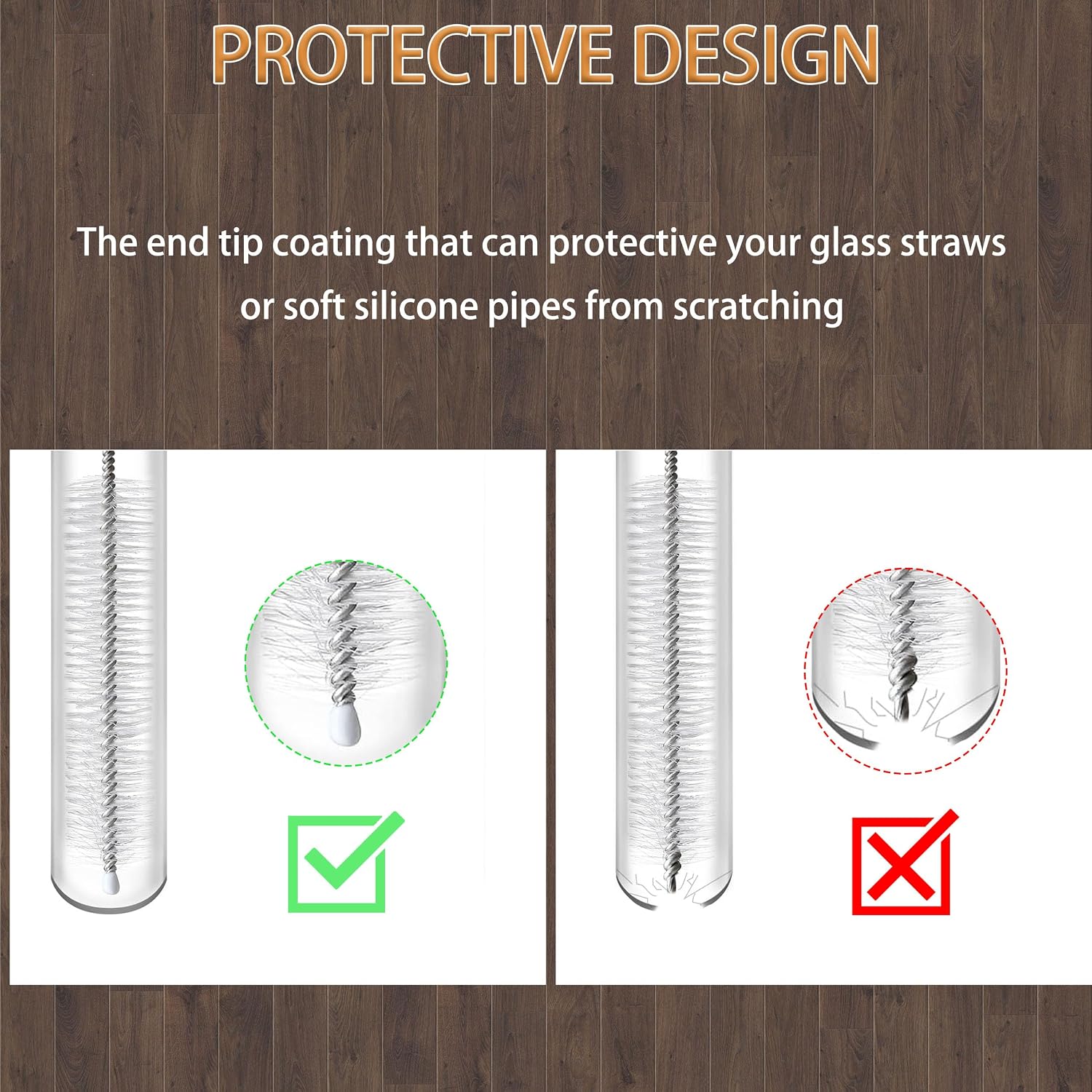 Thumbnail 4 de CIDYAUST Straw Cleaner Brush Extra Long 12 Inch 4-Pack – Durable, BPA-Free Stainless Steel Core Straw Cleaning Kit