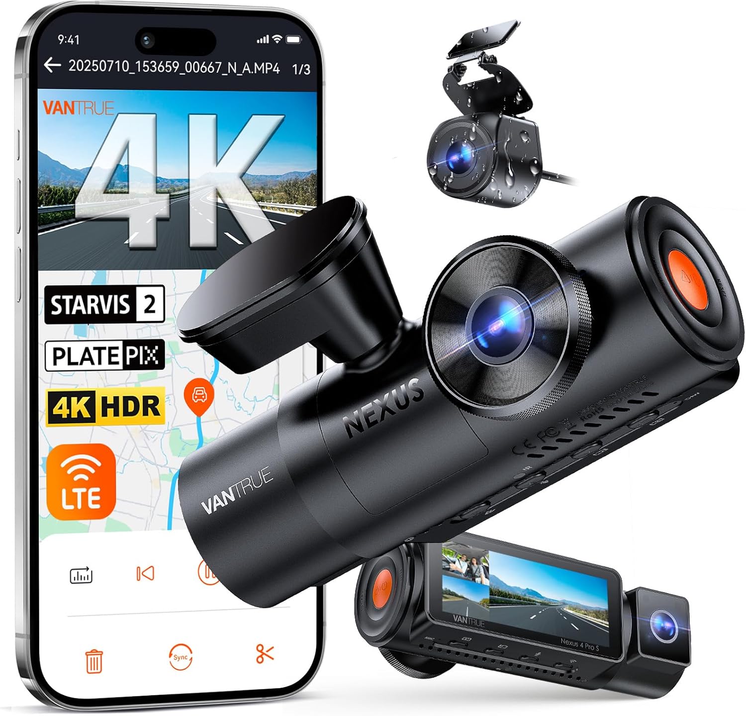 Detalle de VANTRUE N4 Pro S Dash Cam 4K