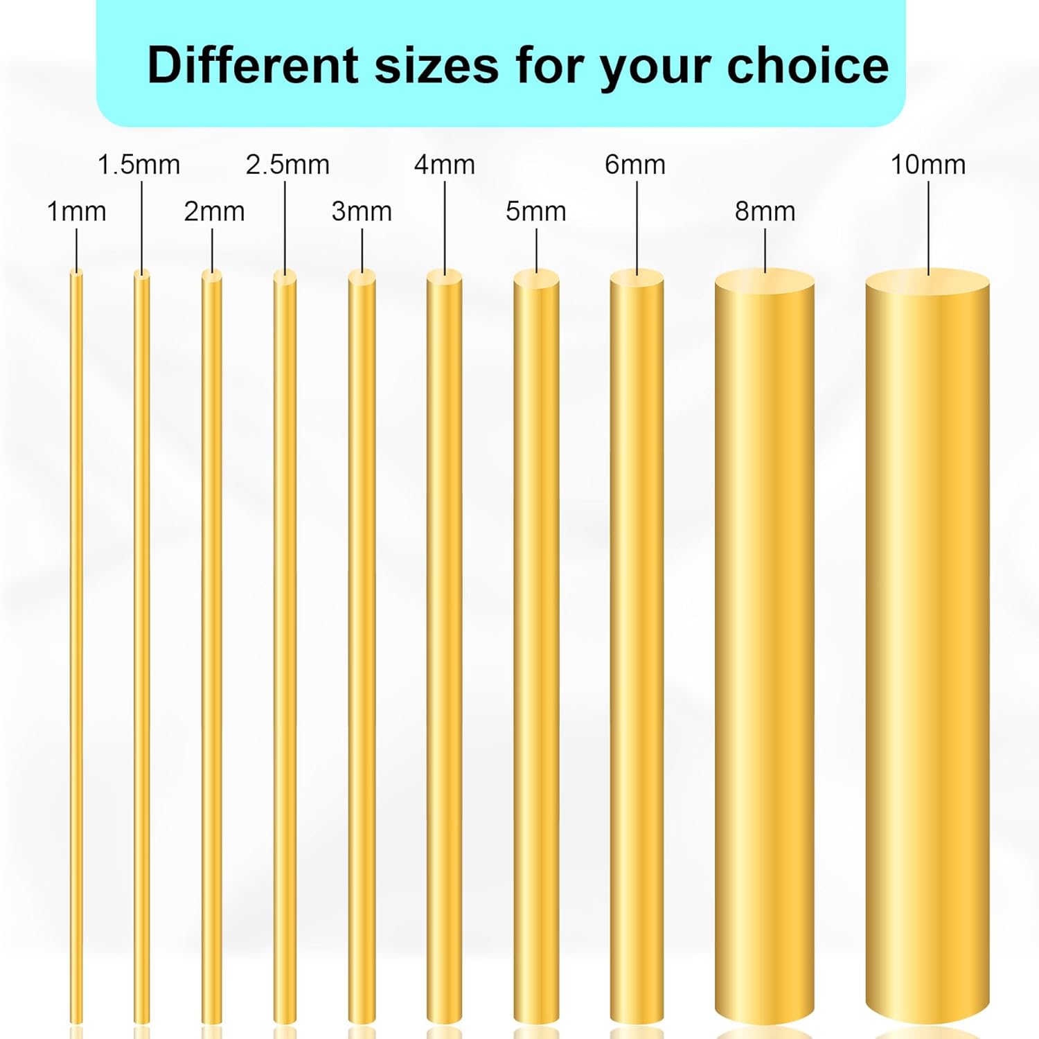 Detalle de iMeistek Brass Rod 5mm x 100mm (4-Pack) – Straight Round Brass Rods for Lathe, DIY Craft Stock