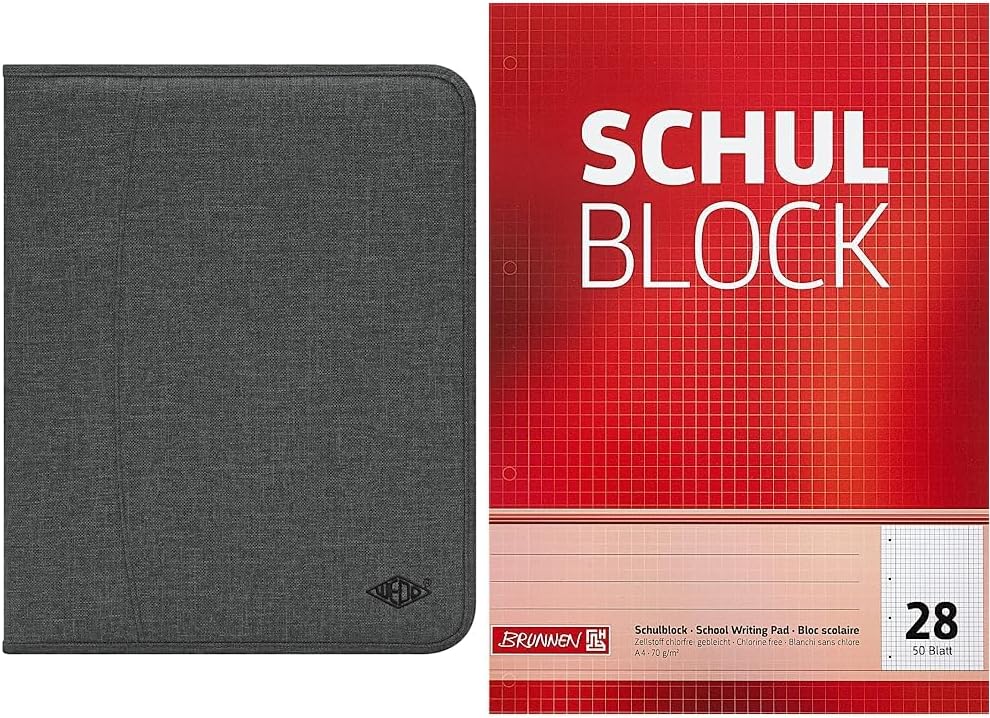 Thumbnail 6 de Wedo A4 Schreibmappe mit Reißverschluss – universelle Writing Case & Organizer (Polyester, grau)