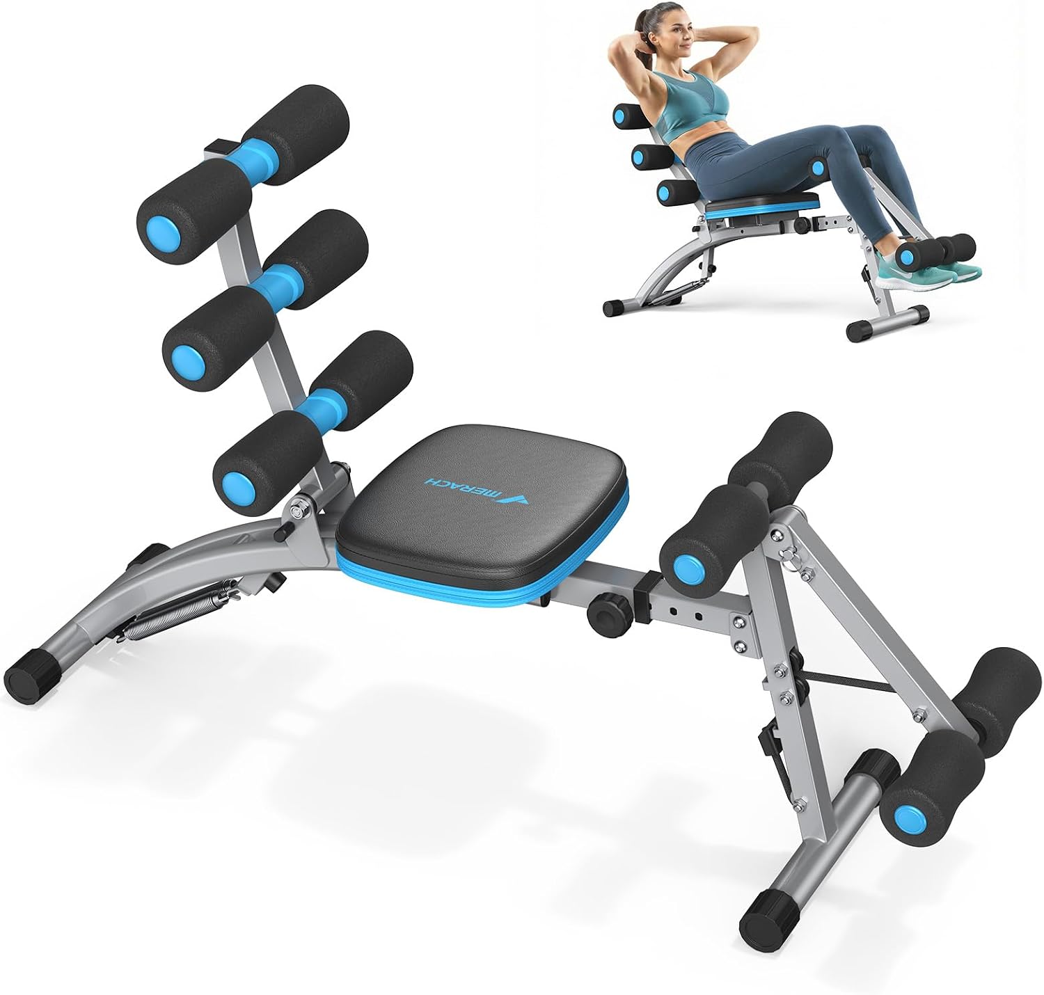 Detalle de MERACH Adjustable Ab Machine with 4 Length Settings and 300 lb Capacity