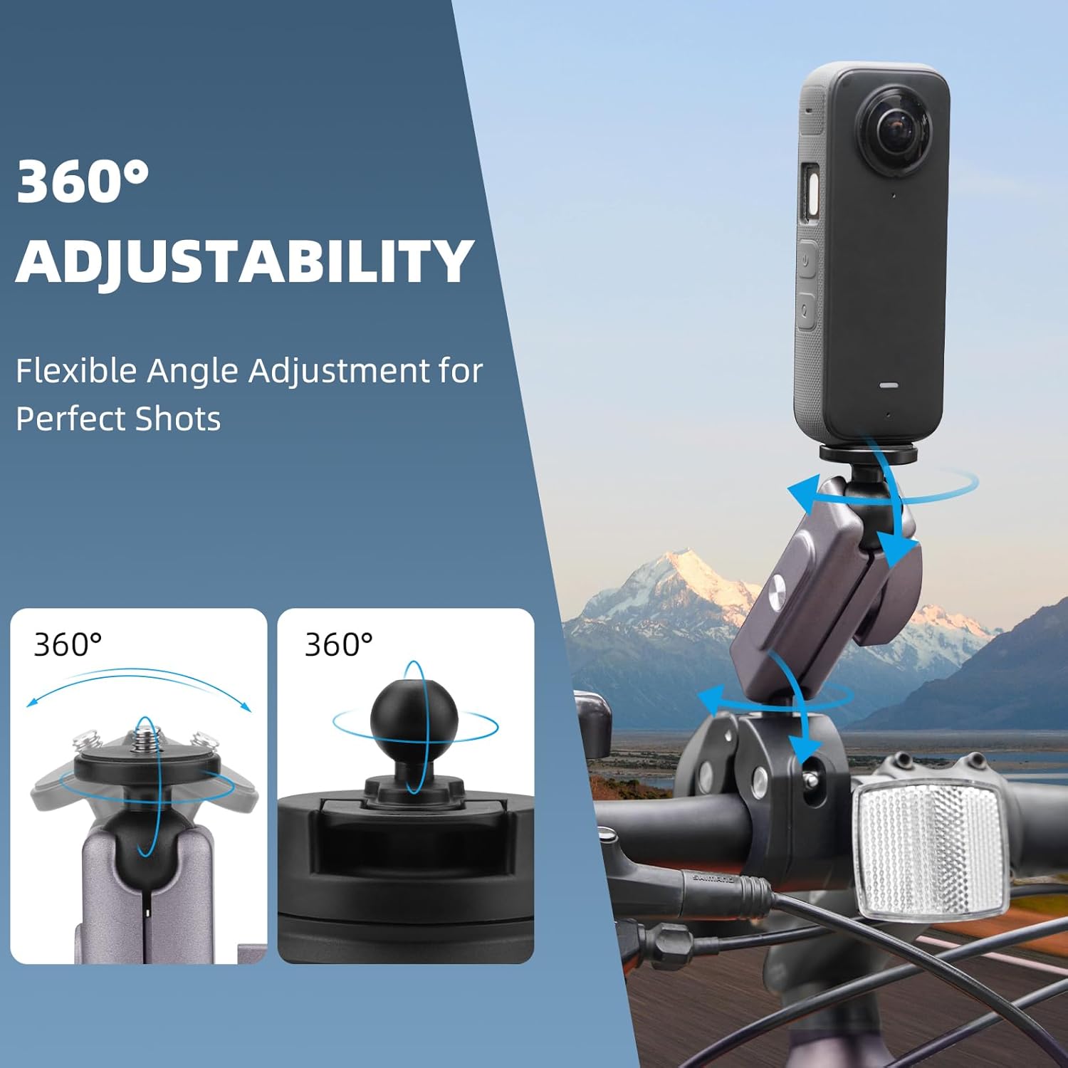 Thumbnail 4 de BRDRC Pocket 3/4 Camera Bike Mount Clamp for DJI Osmo Pocket and GoPro (with 360° rotation)