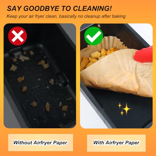 Detalle 2 de BYKITCHEN Papier cuisson air fryer Ninja Double Stack XL — 120 feuilles, pratique et propre