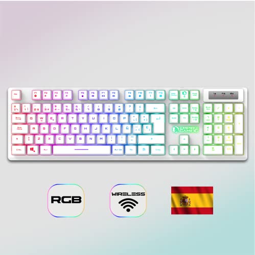 Thumbnail 1 de EMPIRE GAMING Armor RF800 pack inalámbrico 2,4 GHz (teclado QWERTY ES + ratón + alfombrilla) blanco