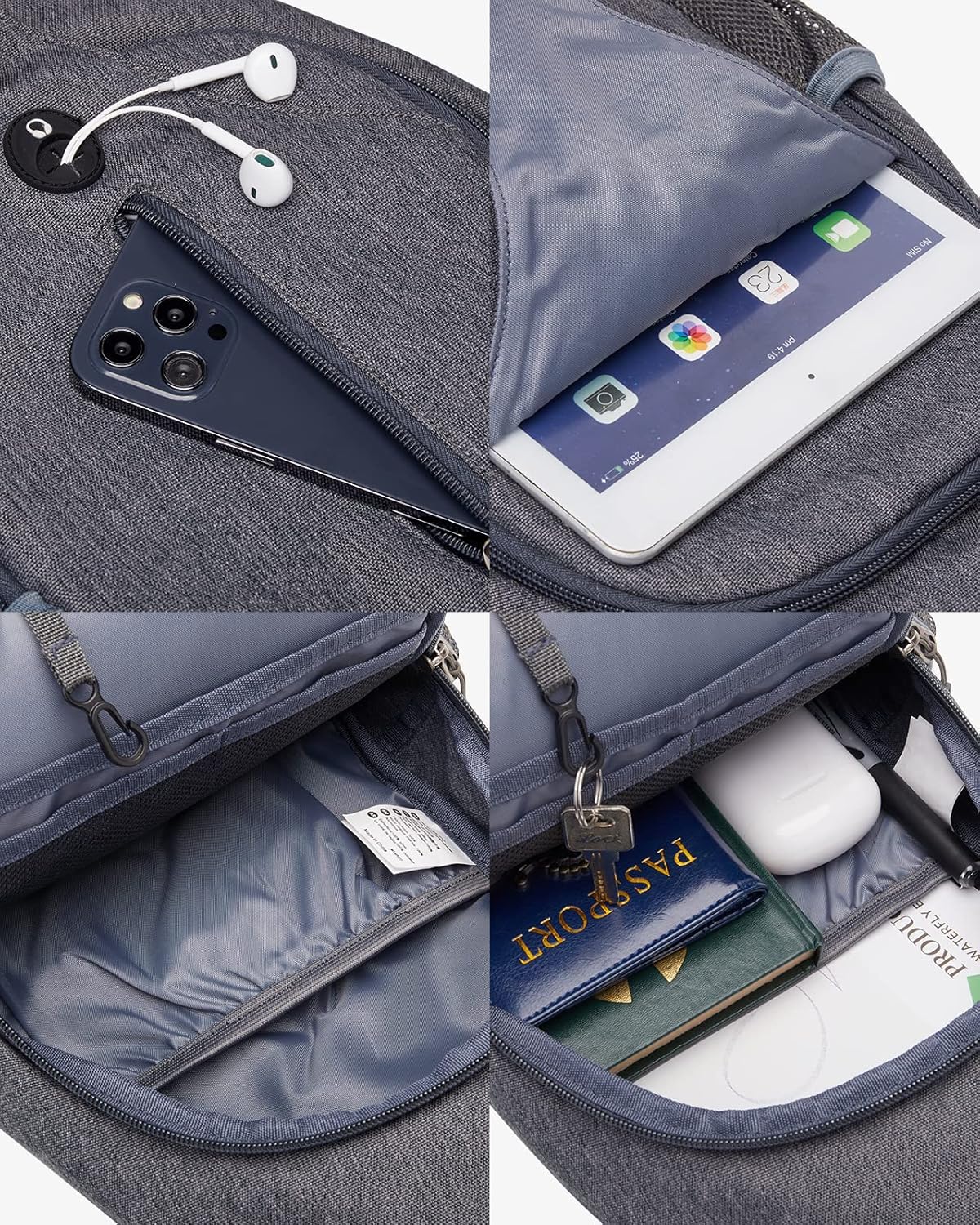 Detalle de WATERFLY Sling Rucksack Sling Bag – verstellbare Umhängetasche für Alltag & Wandern