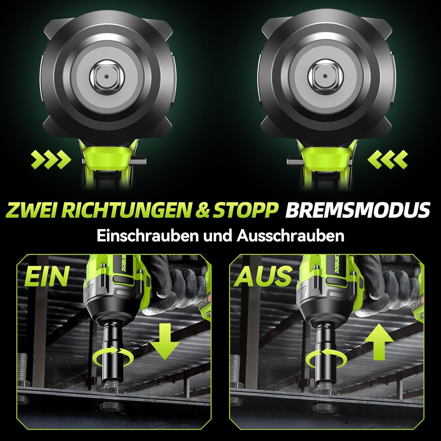 Thumbnail 6 de Robustrue 1100 N.m Clé à Chocs Sans Fil Brushless 1/2'' — kit 21V 4.0Ah, 4 douilles et accessoire