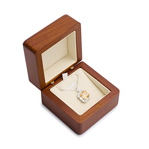 Thumbnail 1 de Caja de alianzas Oirlv de madera de nogal vintage para San Valentín (blanco crema)