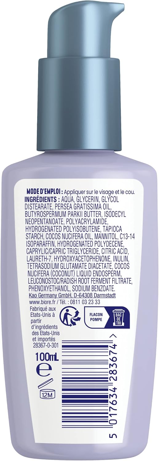 Detalle de Biore Soin Hydratant Hydratation & Glow 100ml – hydratation durable pour peaux sèches et sensibles