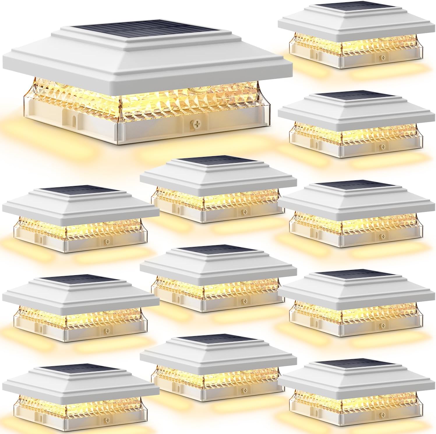 Detalle de SIEDiNLAR Solar Post Cap Lights 12-Pack