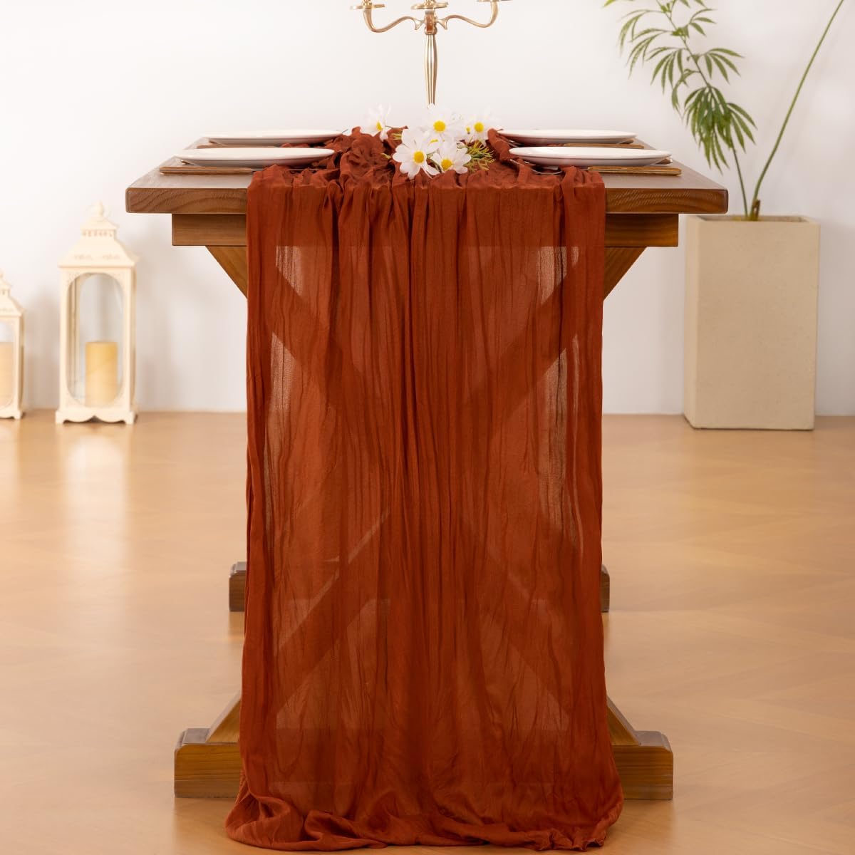 Detalle 1 de Cheesecloth Table Runner 120-Inch