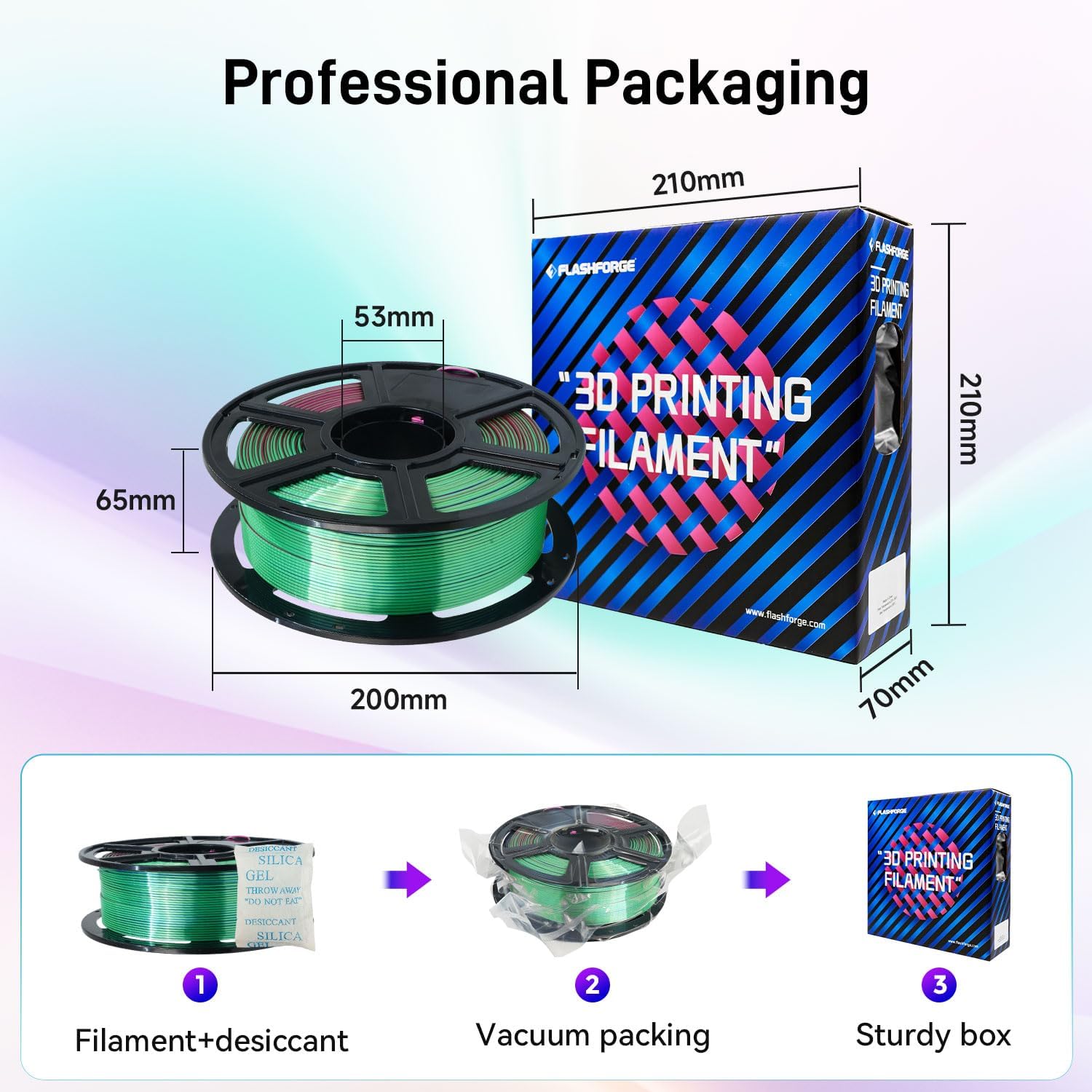 Thumbnail 5 de FLASHFORGE Silk Tri-Color PLA Filament 1.75mm