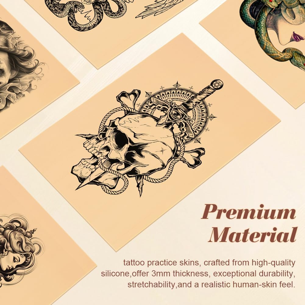 Detalle 2 de Vicloon A5 Silicone Tattoo Practice Skin, 3 mm, Double-Sided, Skin Tone