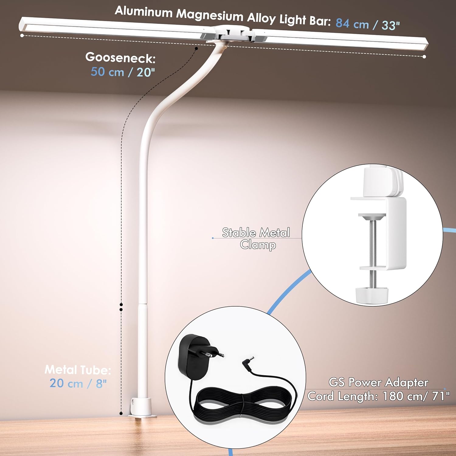 Thumbnail 6 de EYOCEAN Schreibtischlampe Doppelkopf 80 cm