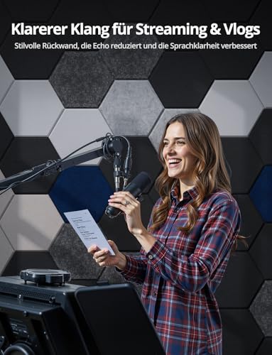 Thumbnail 5 de Kuchoow Acoustic Panels Hexagon Akustikplatten Selbstklebend – Wandgestaltung + Raumakustik