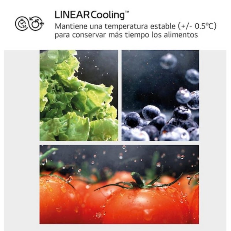 Detalle de Frigorífico Americano LG GMF961PY3E: 645 L de capacidad y conectividad para cocinas modernas