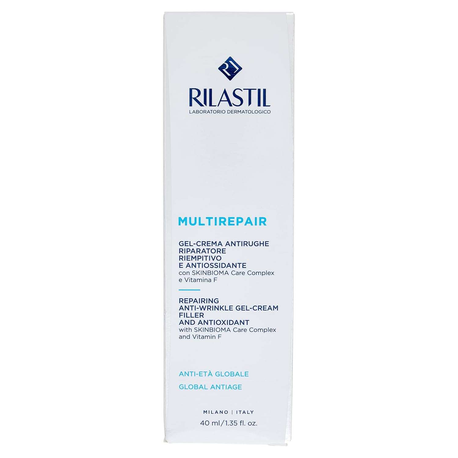 Detalle de Rilastil Multirepair Reparierende Gel-Creme mit Vitamin F – Anti-Falten-Gesichtspflege für normale bis Mischhaut (40 ml)