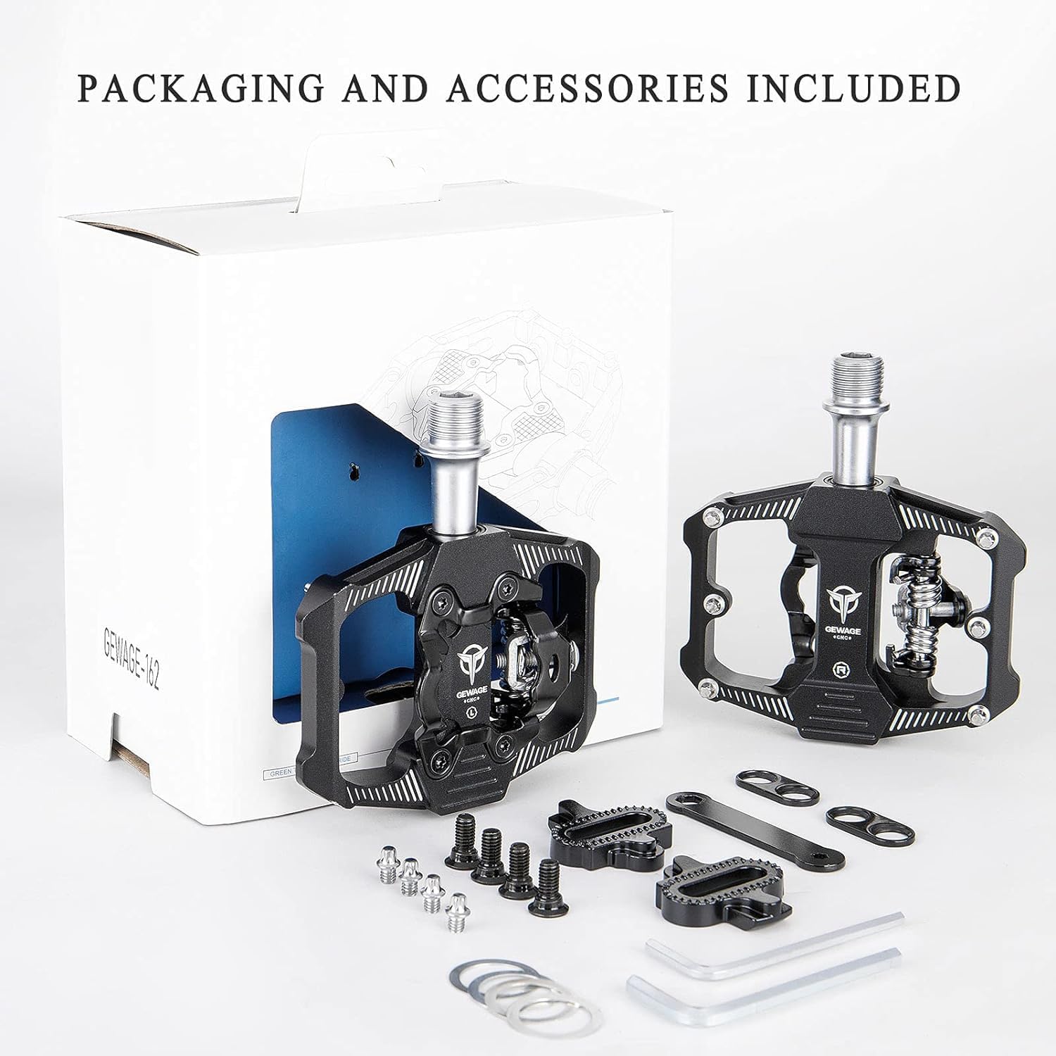 Thumbnail 6 de Pédales vélo SPD double fonction GEWAGE (plateforme + clipless) en aluminium 9/16