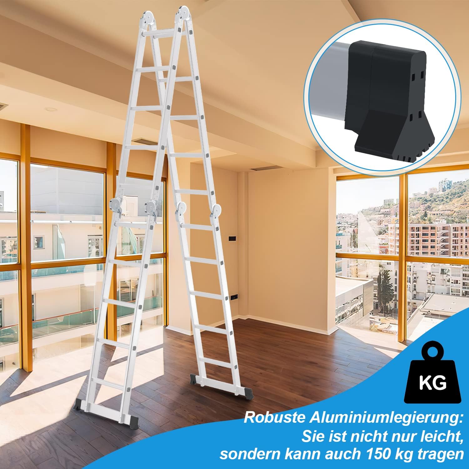 Thumbnail 3 de Joparri 4x5 Mehrzweckleiter (582 cm, 7-in-1) aus Aluminium bis 150 kg