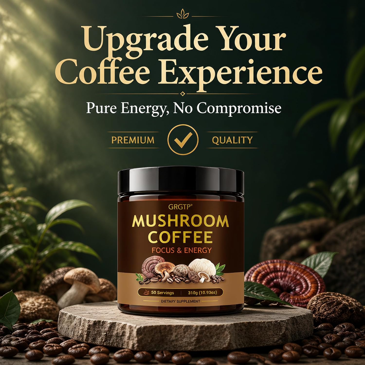 Detalle 2 de GRGTP Mushroom Coffee with 6 Adaptogens