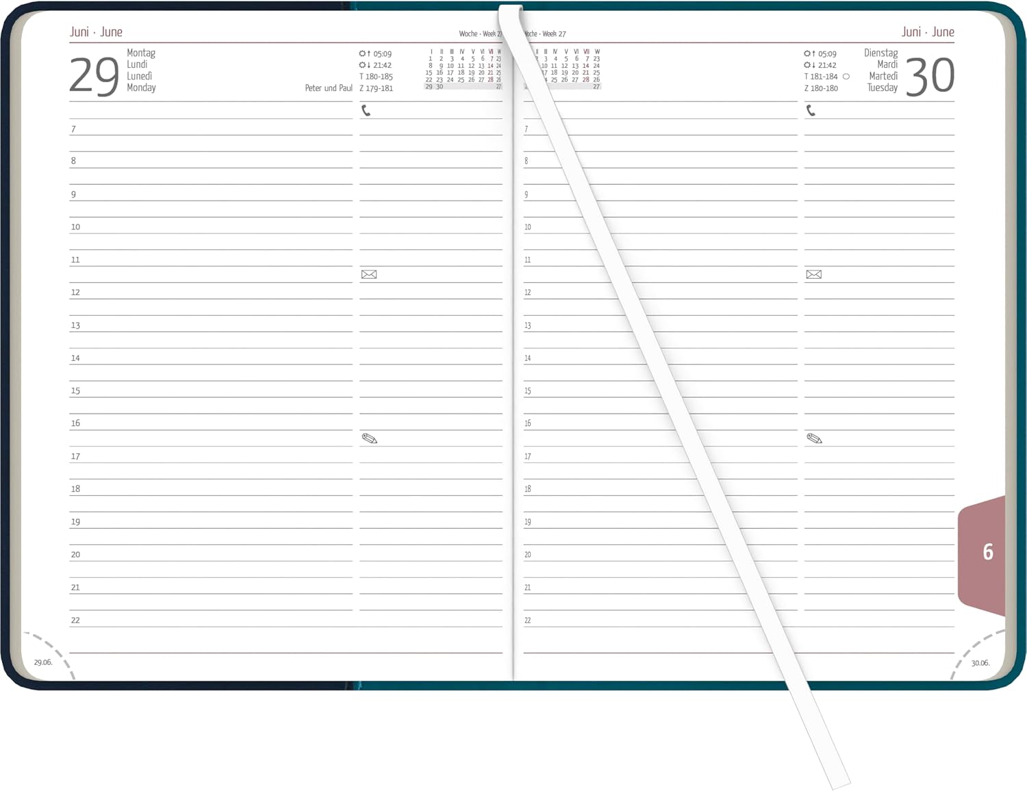 Thumbnail 1 de Zettler Buchkalender Premium Water A5 2026 – Tageskalender türkis-blau, 1 Tag/1 Seite