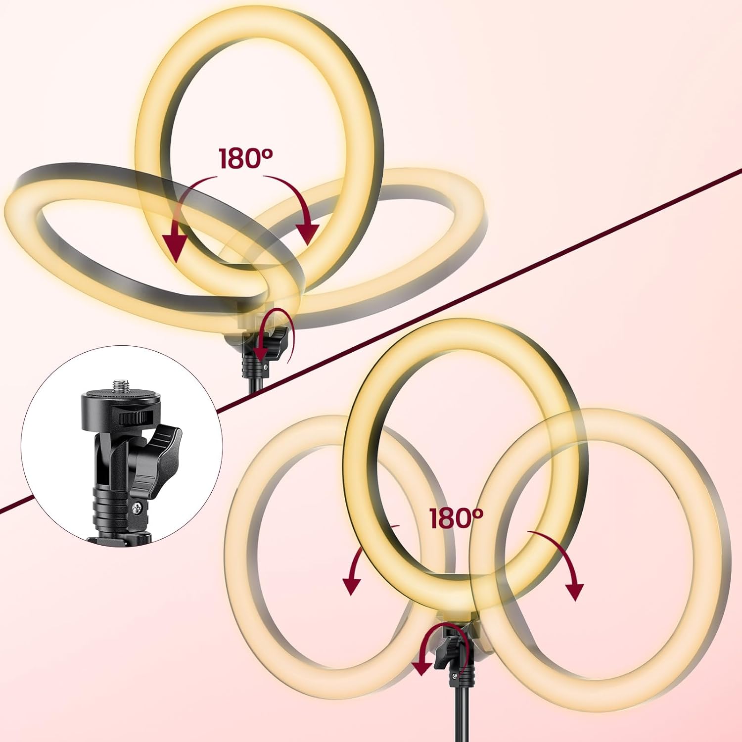 Thumbnail 3 de 10 Zoll Ringlicht 61 Zoll Stativ für Videos