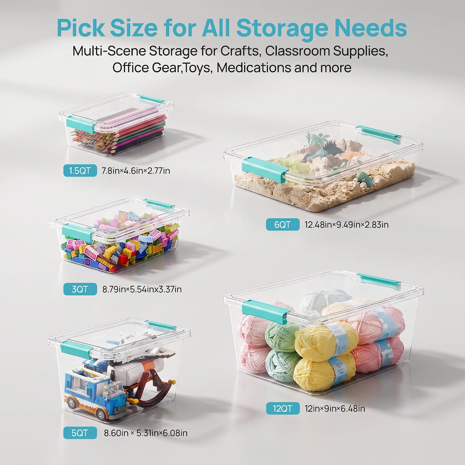 Thumbnail 5 de Vtopmart 6 Qt Plastic Storage Bins