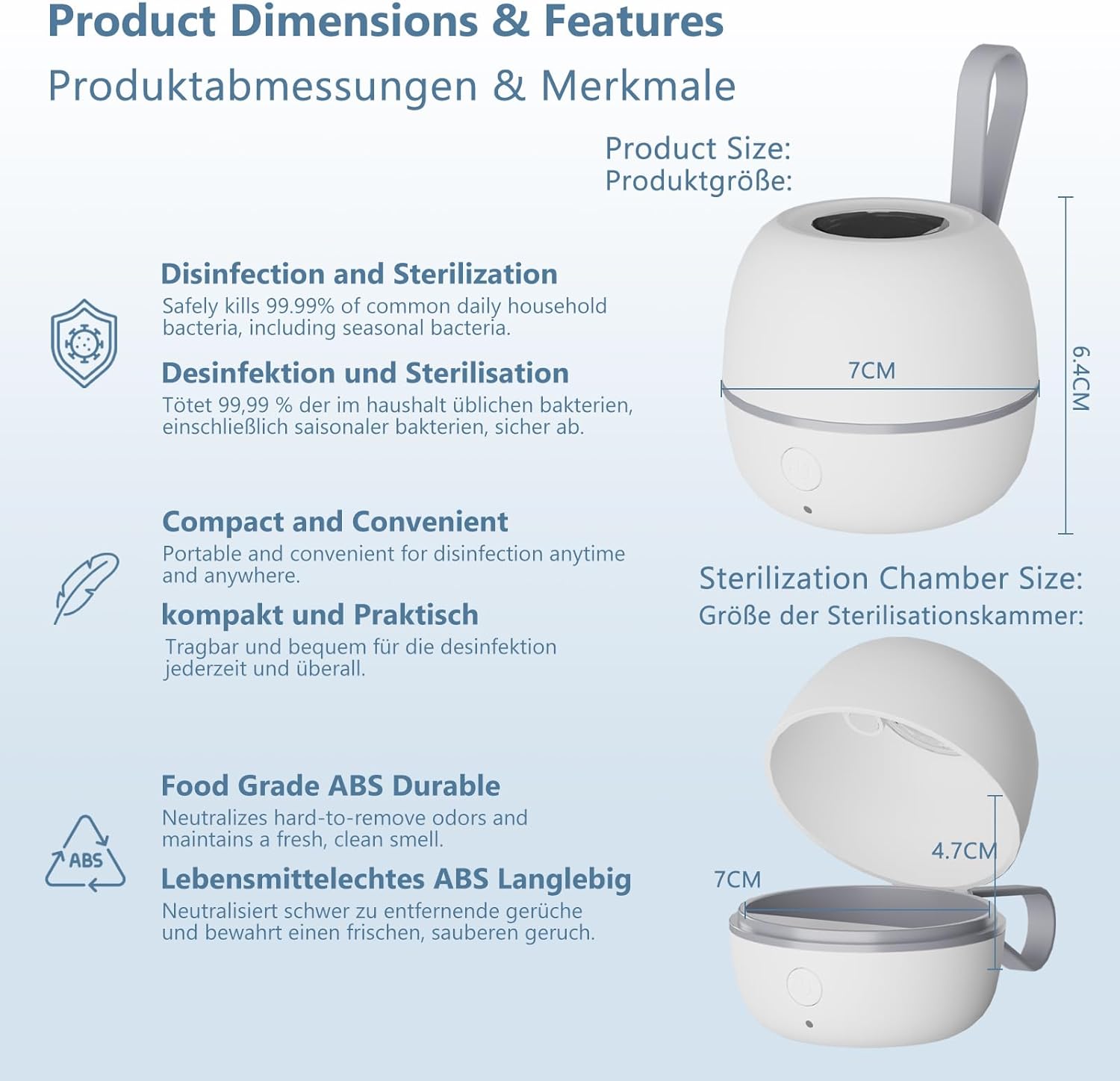 Thumbnail 5 de MOMMED Dummy Steriliser (Portable UV-C) – UV dummy steriliser with 3-minute cycles
