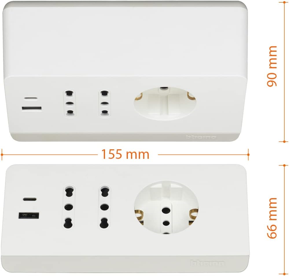 Thumbnail 5 de BTICINO Ciabatta Elettrica 5 Posti con USB e Presa Schuko – Scrivania 2m