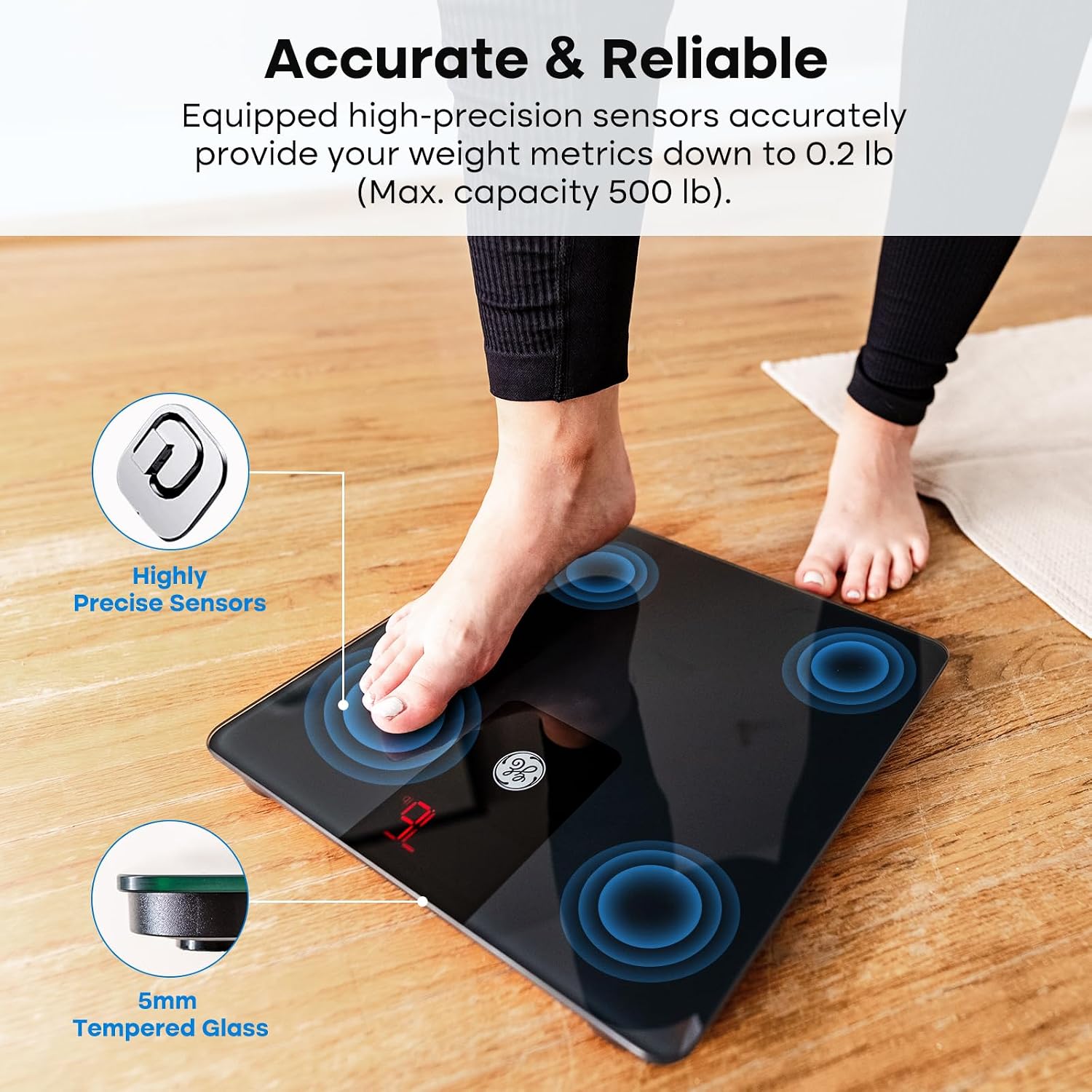 Thumbnail 2 de GE 500 lb Bathroom Scale with Bluetooth