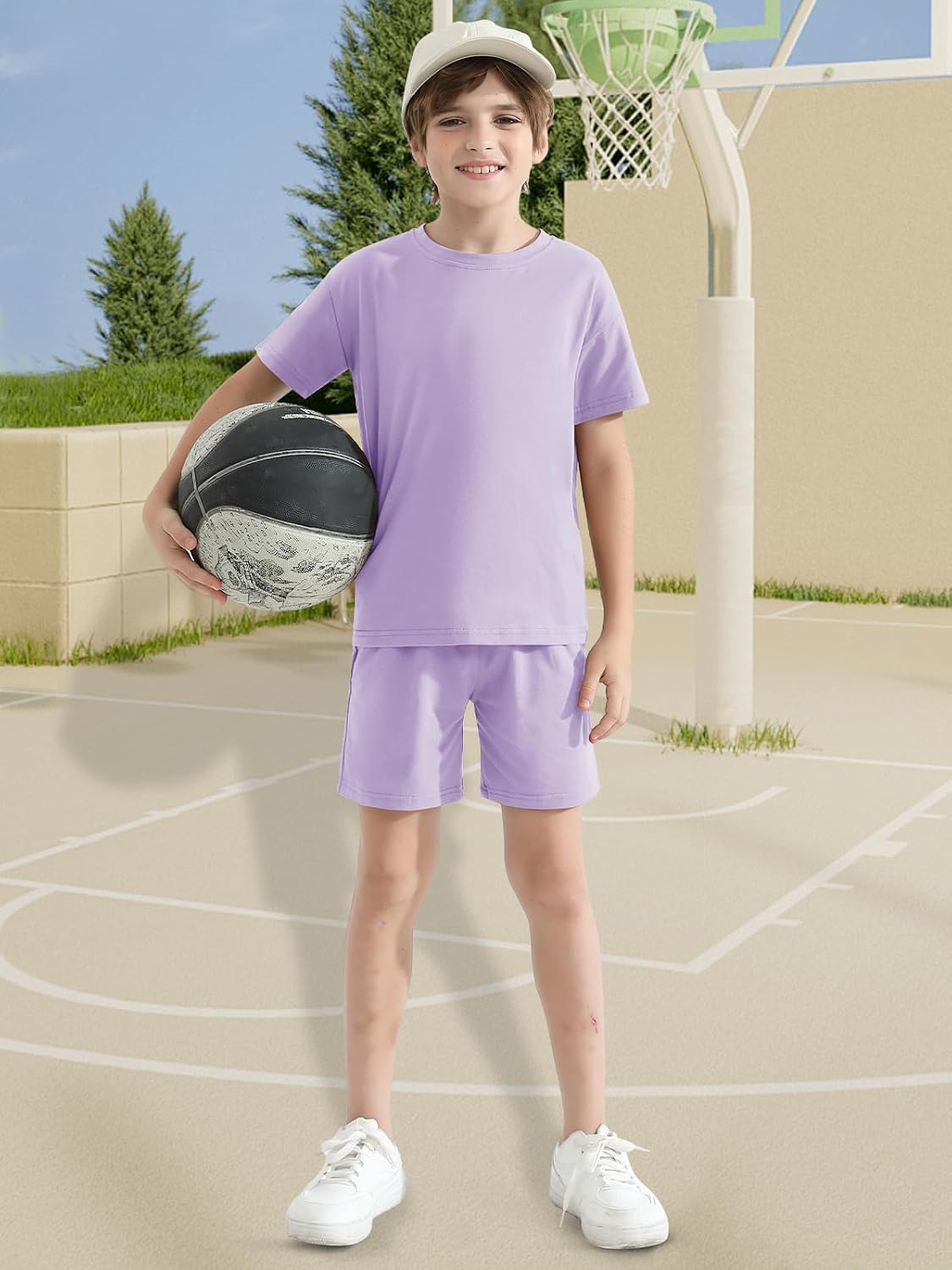Detalle de Hotfiary Boys & Girls Summer 2-Piece T-Shirt & Shorts Set (Age 1–13)