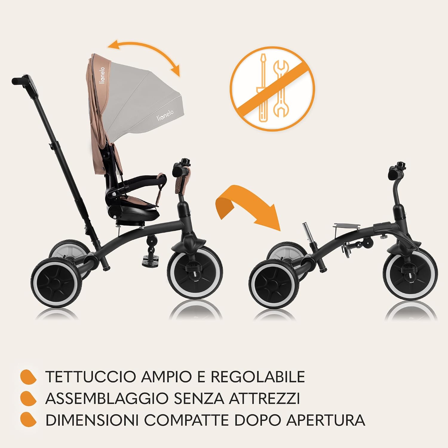 Thumbnail 3 de LIONELO Tris Plus 2in1: triciclo e passeggino pieghevole per crescere con il bambino