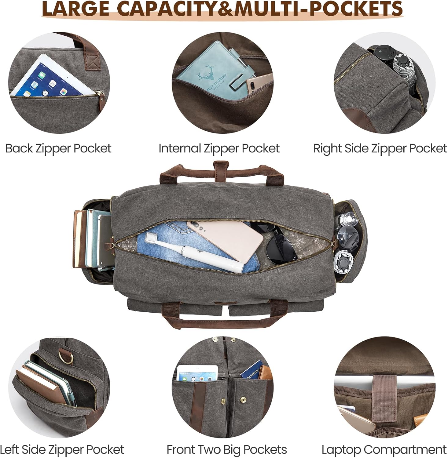 Detalle 2 de S-ZONE Bolsa de Lona Unisex 56 L