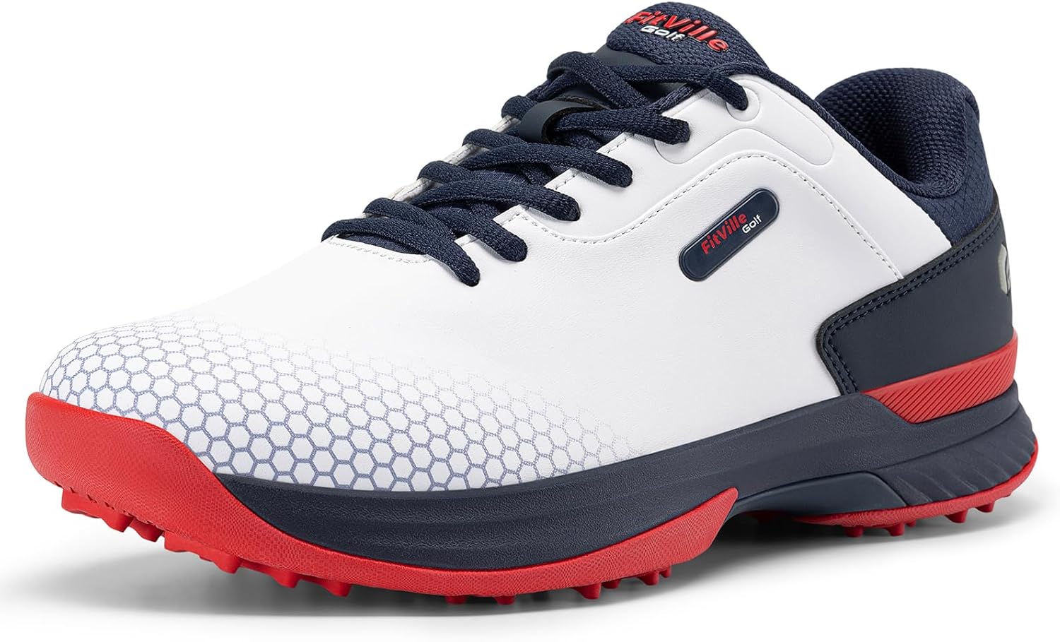 Detalle de FitVille Mens Golf Shoes: Extra Wide, Water-Resistant and Non-Slip for Outdoor Training