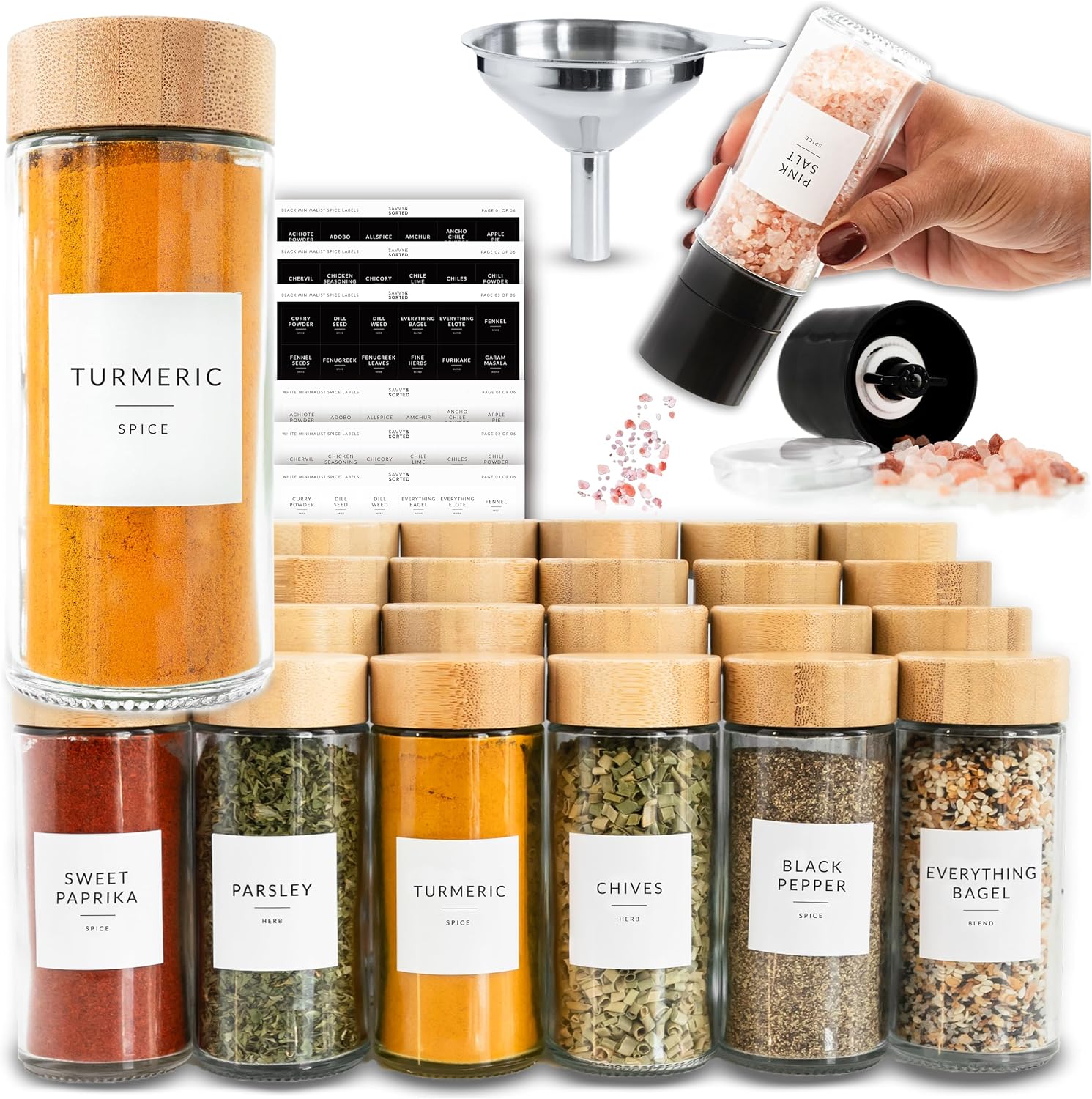 Detalle de SAVVY & SORTED Spice Jar Set, 4 oz