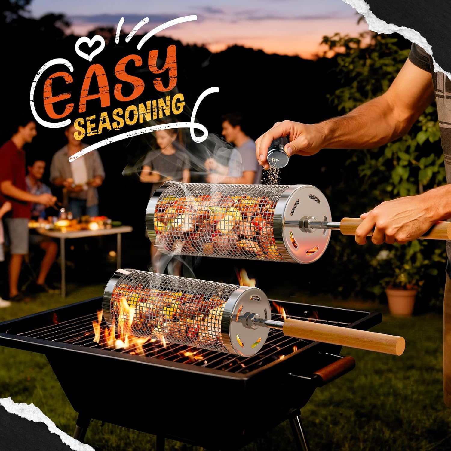 Thumbnail 5 de Rolling Grill Basket 2-Pack for Grilling