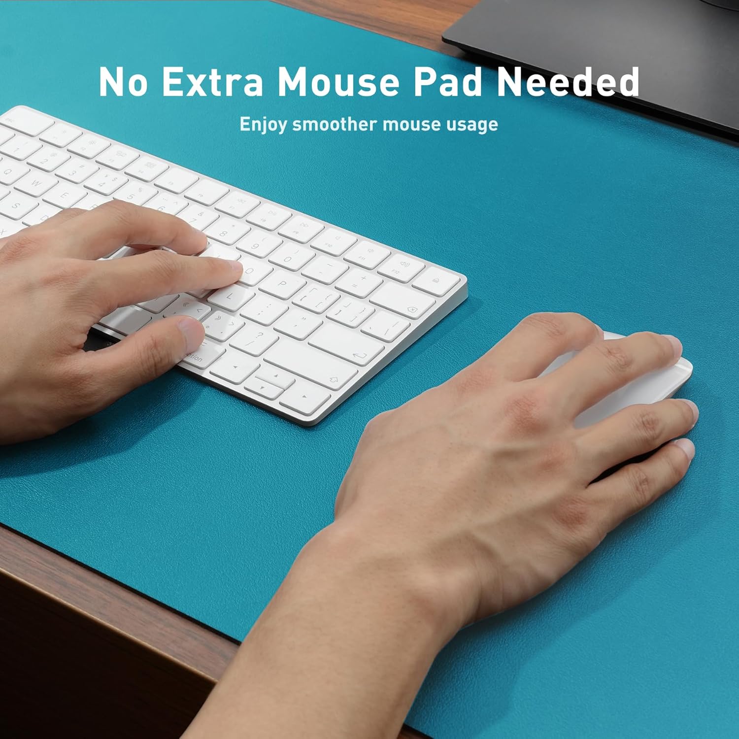 Thumbnail 4 de Aothia Office Desk Mat 80x40 cm – Waterproof PU Leather, Non-Slip Turquoise Blue